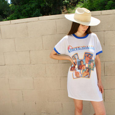 Chippendales Shirt Dress // vintage tee 80s white top | Fenix Vintage - Los  Angeles, CA | ATTIC