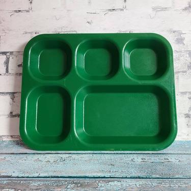 Vintage Cambro Forest Green Tray, 5 Compartments, School Tray, Beat Organizer, Snack Organization, Plates For Toddlers, Camping Trays 