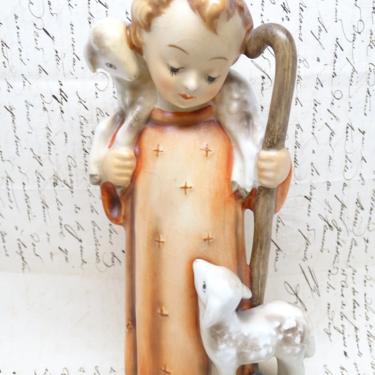 Antique Large 6 1/2 Inch German Hummel Good Shepherd 42/1, Goebel Full Bee Made in Germany, Hand Painted for Nativity 