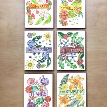 Floral Occasions Greeting Card Variety Set + Envelopes