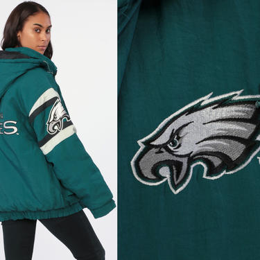 Vintage Eagles Varsity Jacket Retro 1990s NFL Authentic Proline by, Retrospect Vintage