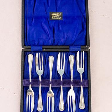 Vintage Silverplate Pastry Fork Set