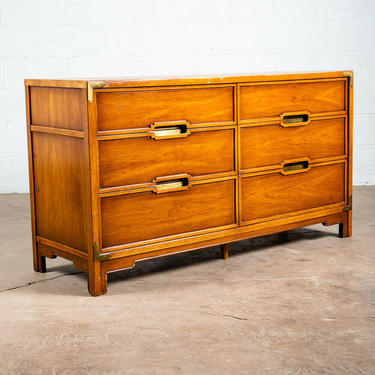 Mid Century Modern Credenza Dresser 6 Drawer Walnut Vintage Mcm Drexel Compass