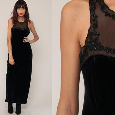 dress up 90s theme Vintage 90s Black Lace Slip Dress (M)  Closed Caption