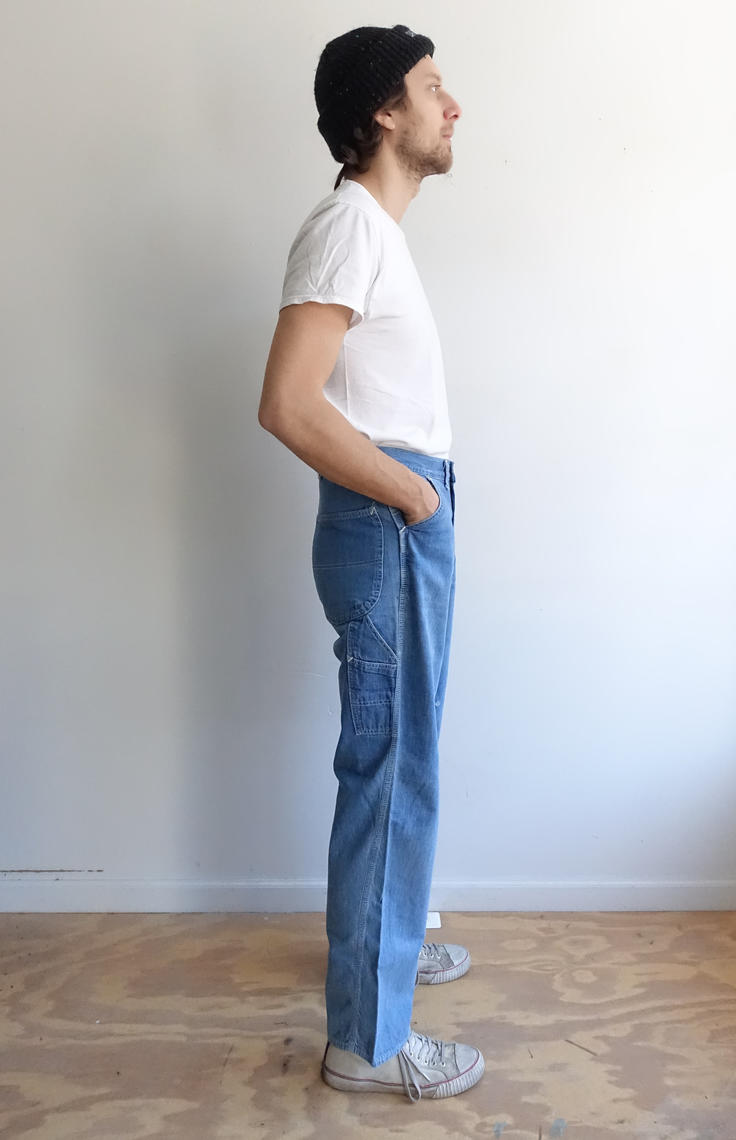 Vintage 70s Lee Carpenter Denim/ 1970s Light Wash Painter