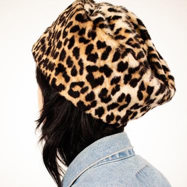 1960's asymmetrical leopard print pillbox hat