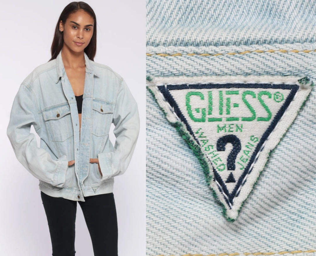 GUESS Jean Jacket -- 80s Light Denim Jacket Men's Georges
