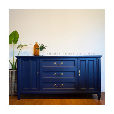 Navy blue deals buffet table