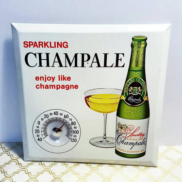 Vintage 8.5&amp;quot; Square WORKING NOS Sparkling Champale Thermometer, New Old Stock, &amp;quot;enjoy like champagne&amp;quot; (3 Available) Gift For Him, Barware 