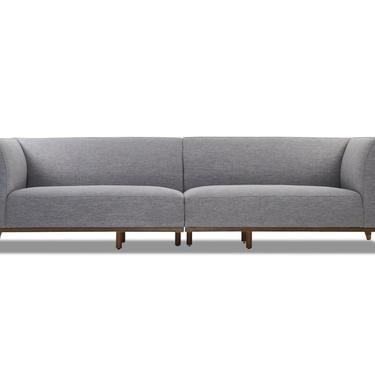 Walnut Mid Century Sofa 4 Seater, Mid Century front table, Mid Century sofa  - Bella Collection - Ekais 