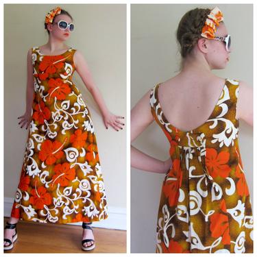 Royal Hawaiian Vintage Hawaiian Dress deals 1960’s 1970’s Barkcloth