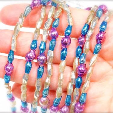 VINTAGE: 80" Mercury Glass Bead Garland - Small Glass Bead Garland - Feather Tree Garland - Made in Japan - SKU os-184-00031875 