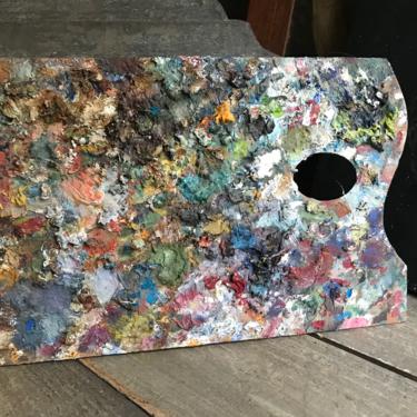 French Artist Palette, Painting Board, Antique 