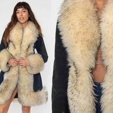 70s suede fur jacket