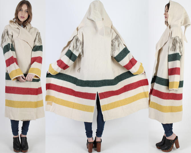 Capote Striped Point Blanket Jacket Vintage 70s Wa Kina Duster American Archive San Diego CA