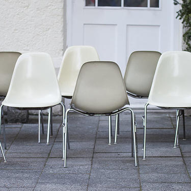 Set of 6 Vintage 1960s Eames for Herman Miller DSS Shell Dinning Chairs Stackable 