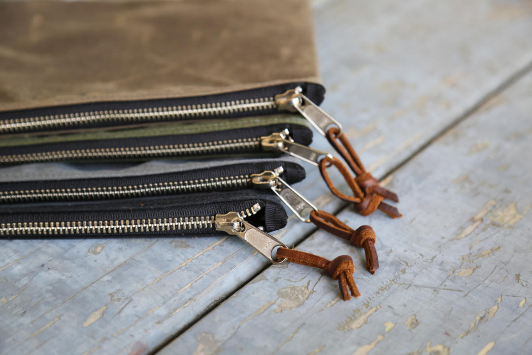 Large Waxed Canvas Utility Zip Stitch & Rivet Brookland