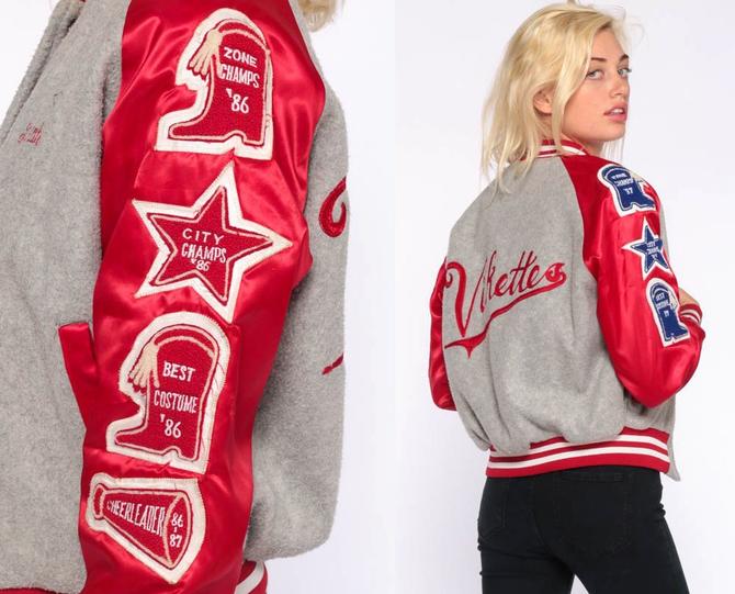 1987 Cheer Jacket Varsity Jacket Letterman Jacket 80s Cheerleader