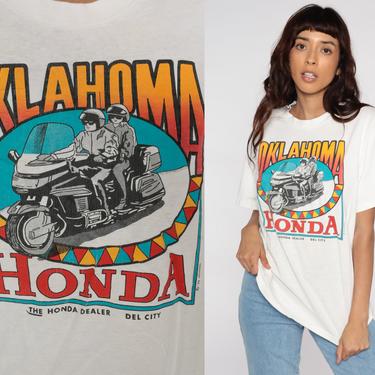 Vintage Honda Shirt Oklahoma T Shirt 80s Motorcycle TShirt Car Shirt 90s Graphic Tee Del City Vintage 1980s Sports Medium Large 