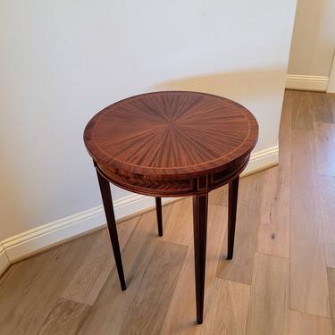 Antique Directoire Style Mahogany Round Side Table 