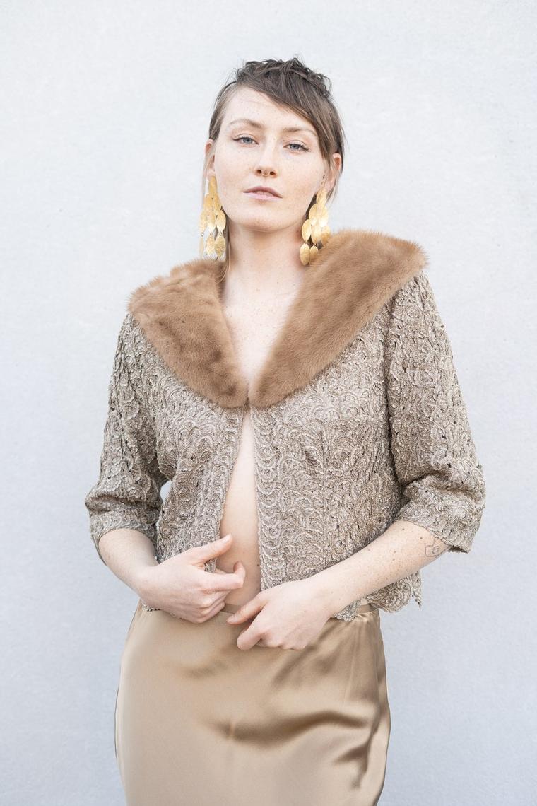 Crochet & Fur Jacket Charm School Vintage Austin, TX