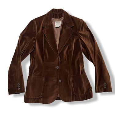 Vintage 1970s Women's NORDSTROM Velvet Jacket ~ S ~ Blazer / Sport Coat ~ Velour ~ Brown 