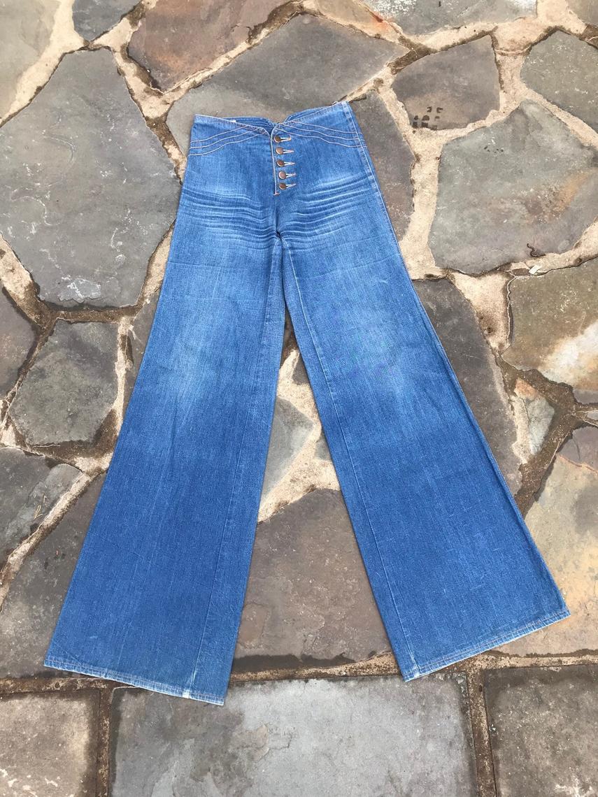 70s FADED GLORY high waisted denim bell bottoms jeans 30