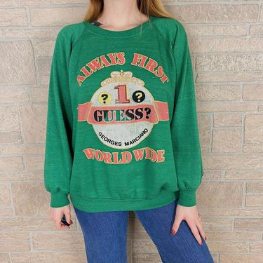 80's Guess Always First Faded Raglan Sweater 