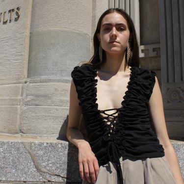 Lace-Up Knit Tank