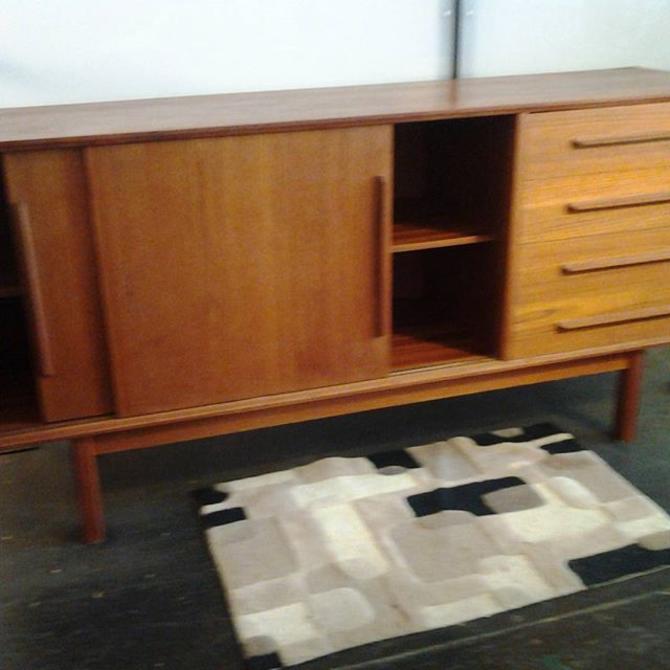 Danish Teak Ceedenza Buffet With Sliding Doors And Four Pull