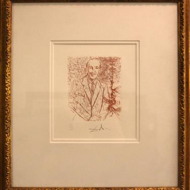 Salvador Dali Walt Disney Portrait Hand Signed Etching 