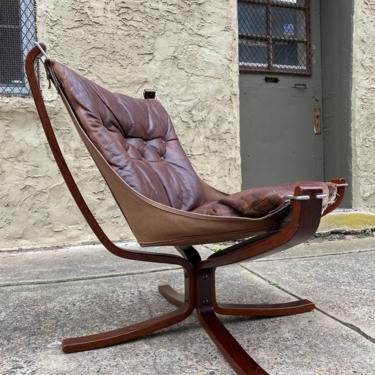 Mid century lounge chair Danish modern sling chair Sigurd Russell for Vatne Mobler Falcon chair 