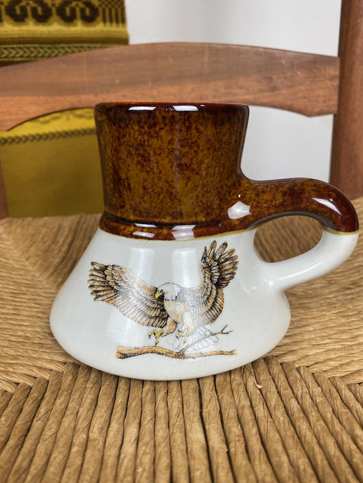 Vintage 1989 No Spill Coffee Mug, Coffee Beans, Feltman Langer