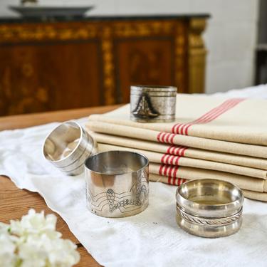 eclectic set of vintage french napkin rings i