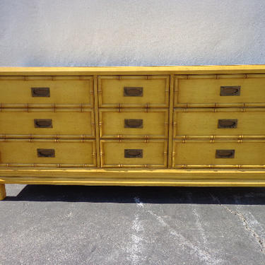 Dresser Faux Bamboo Bedroom Media Console Chest Drawers Storage Regency Chinoiserie Boho Chic Campaign Mid Century Table CUSTOM PAINT AVAIL 