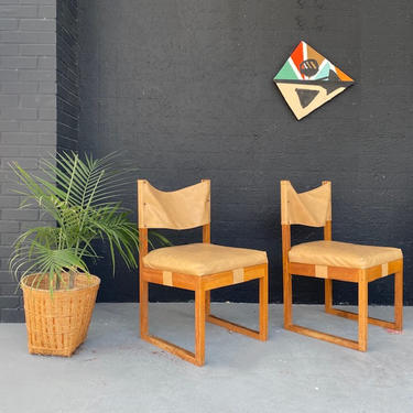 Mocha Vinyl Sling Back Wooden Chairs \/ Priced Per Pair