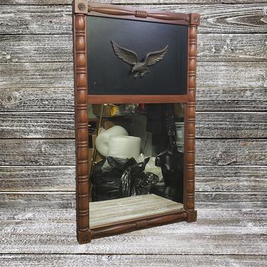 Vintage 1960s Gardner Mirror Co. Flying Soaring Eagle Wall Hanging, Colonial Rustic Wood Framed Wall Mirror Home Decor, Vintage Wall Decor 