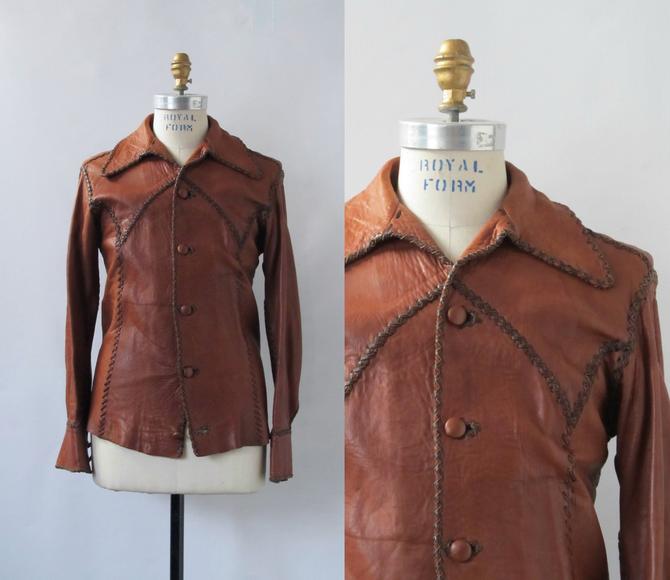 NORTH BEACH LEATHER Vintage 70s Jacket | 1970s Hand Crafted for