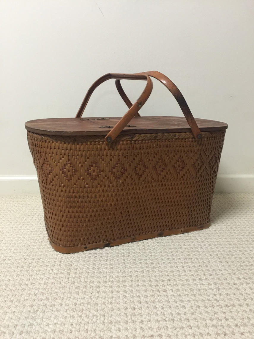 Vintage 1940s Picnic Basket Redmon Peru Indiana Vintage Goofball