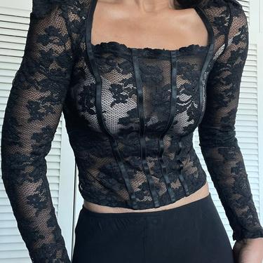 vintage minimal lace renaissance inspired ruched top 
