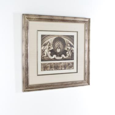 Peacock and Angels Framed Print - Signed D. Carney 