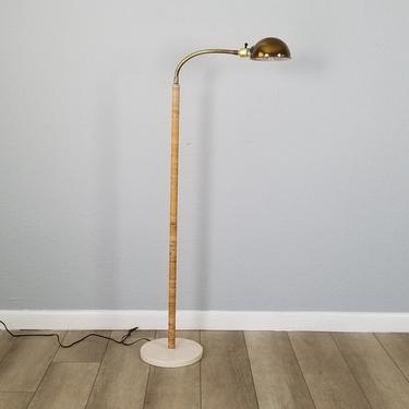 Vintage 70s Mid Century Modern MCM Brass Clam Shell Adjustable Floor Lamp