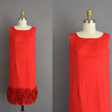 vintage 60s dress | Gorgeous Candy Apple Red Cocktail Party Dress | XS | 1960s vintage dress 