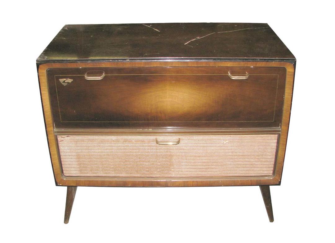 ABALARTE SUBASTAS - Mueble tocadiscos Philips, años 50 - Muebles - Mesas