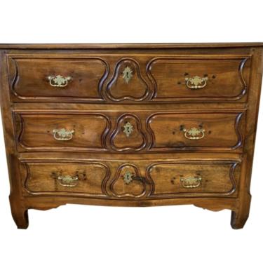 French Antique Carved Three Drawer Commode - 19th C