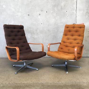 Pair of Mid Century Swedish Lounge Chairs