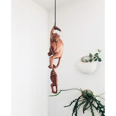 Vintage Hanging Wood Monkeys 