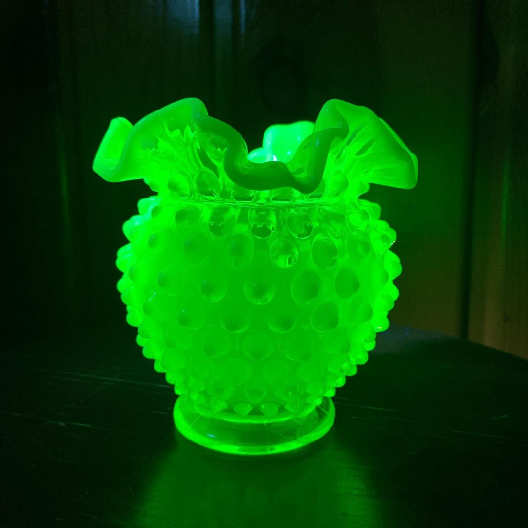 Uranium Hobnail Glass Vase sale