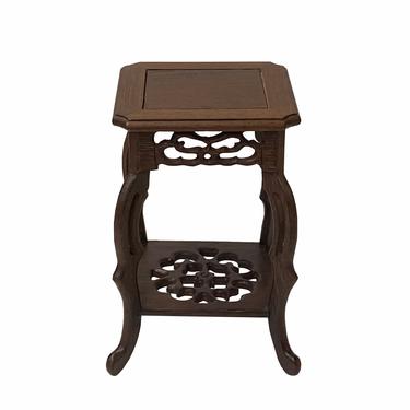 Chinese Brown Wood Square Tall Table Top Stand Display Easel 3&quot; ws1615DE 