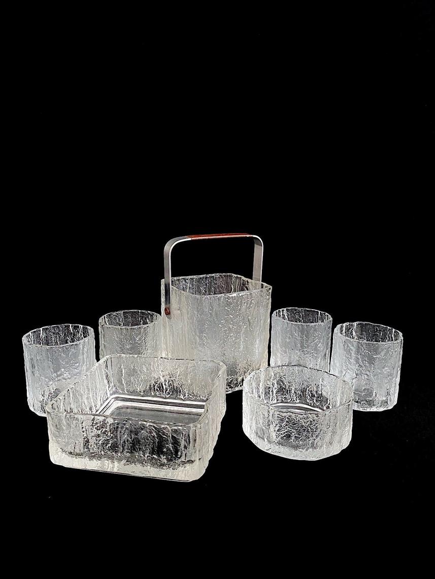 (6) deals 1970's HOYA Textured Crystal Ice Sherbet Bowls